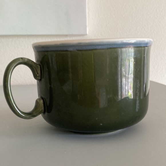 Large Hot Soup Mug Made in ENGLAND Pottery Mug Dark Green - Picture 6 of 10